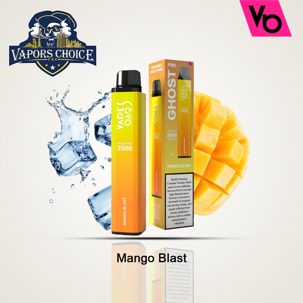 VAPES BAR GHOST PRO (20mg) 3500 PUFFS - DISPOSABLE VAPE Mango Blast UAE Abu Dhabi & Fujairah
